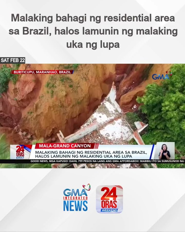Malaking bahagi ng residential area sa Brazil, halos lamunin ng malaking uka ng... | 24 Oras Weekend