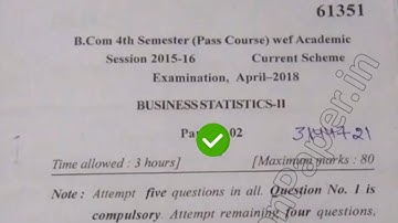 2018 Mdu BCom Pass 4th Sem Business Statistics Question Paper