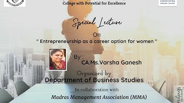 JBAS College - MMA Student Chapter Program - "Entrepreneurship as a Career option for Women"-20.5.21