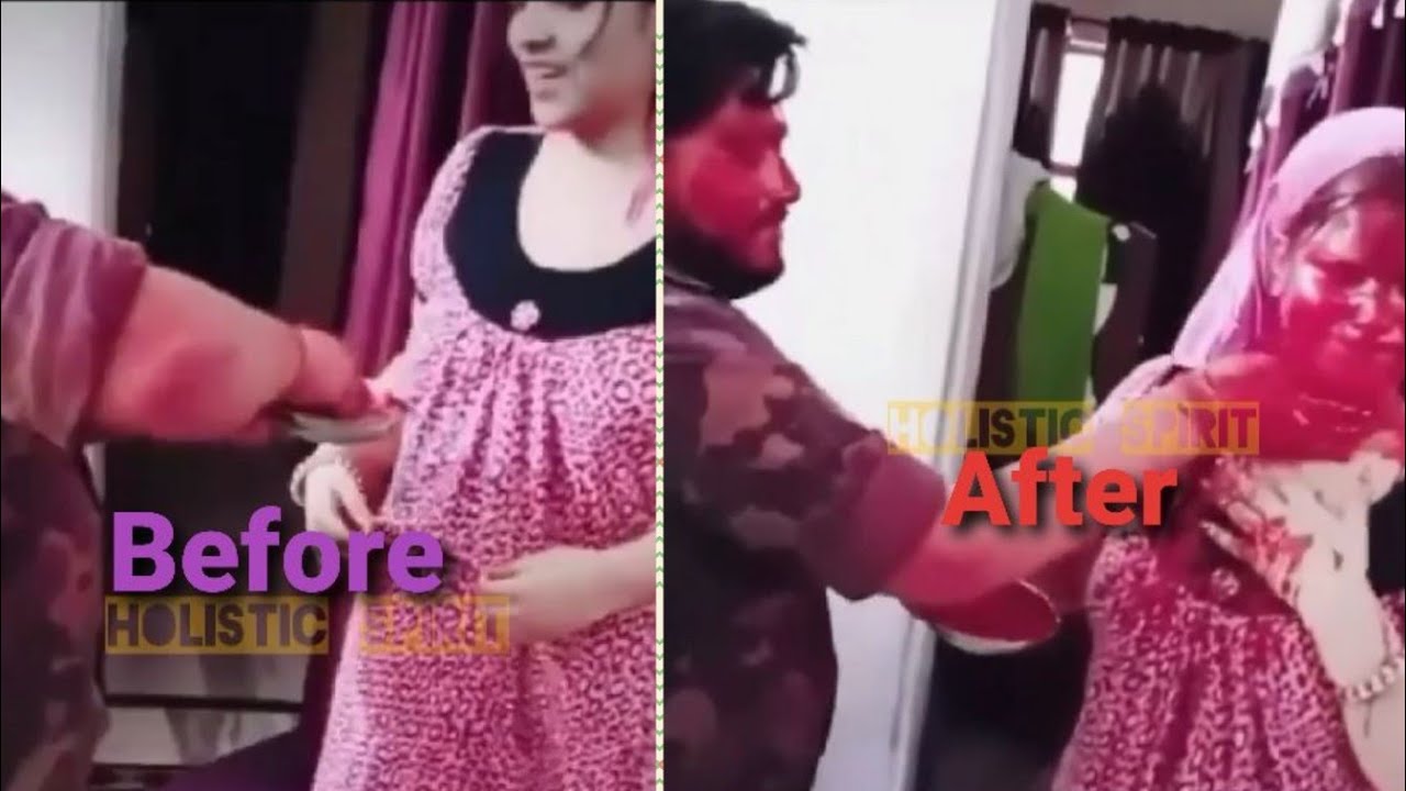 Jabardast Red Putai of Wife | Red Holi Putai | Husband Wife Holi | पती पत्नी होली पुताई #holiputai