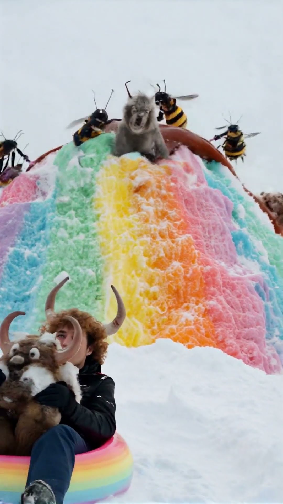 Candy + Bees + Fire = Candy Bee Fire SNOW TUBING!?