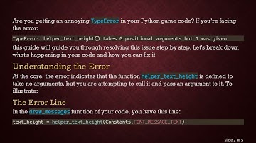 How to Fix the TypeError in Your Python Game Code: A Guide to Function Arguments