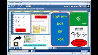 NOT or XOR PLC logic gate in Zelio Soft 2 LOGO! PLC by FBD LAD tutorial screenshot 5