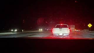 Warning! Icy road conditions on I40 West New Mexico