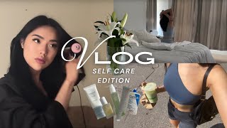 SELF CARE MORNING Vlog: Skincare, Hot Yoga, Breakfast, Skincare, Therapy, Nails!
