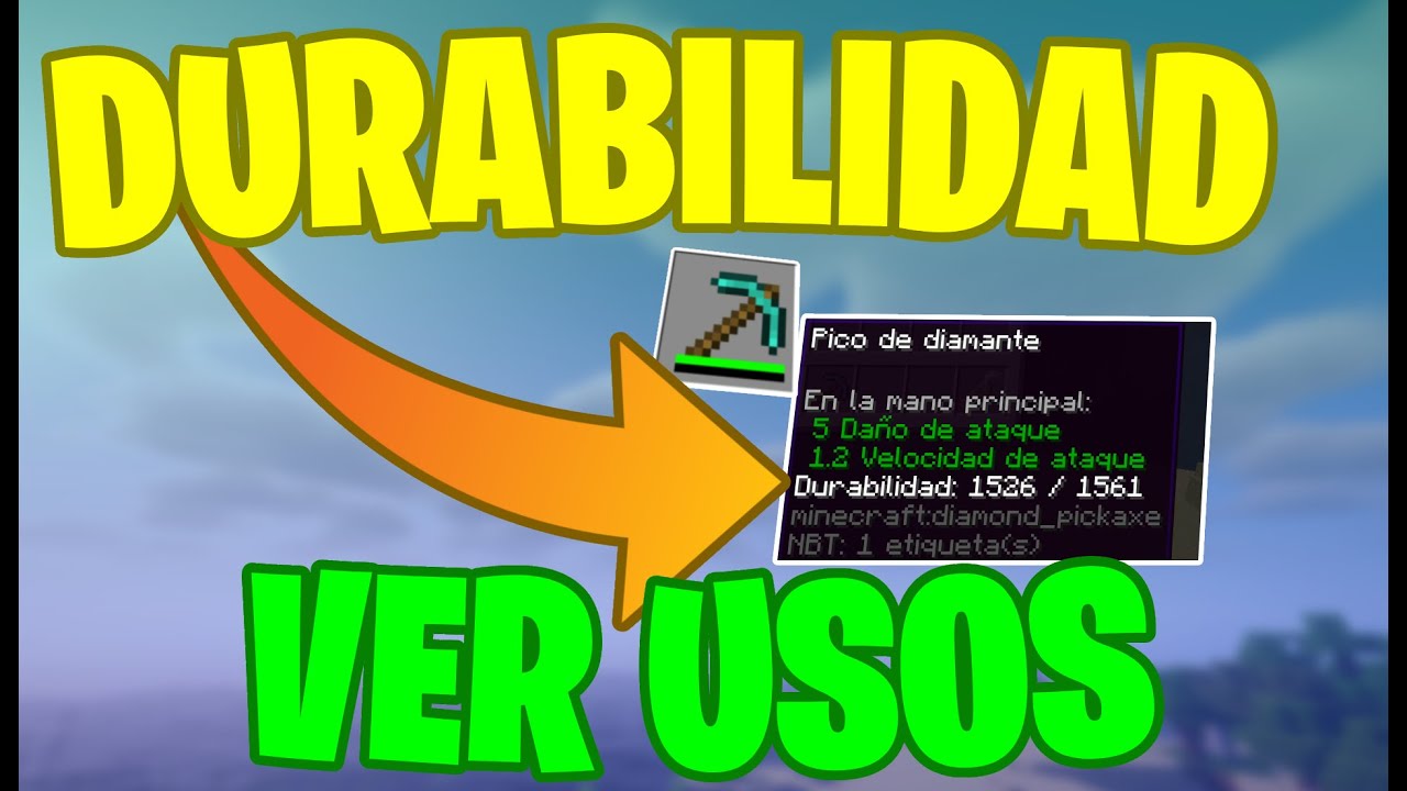 COMO VER la DURABILIDAD👀 de la ARMADURA y HERRAMIENTAS👈 en Minecraft🎯