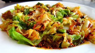 Healthy fragrant and spicy cabbage that was immediately robbed of it on the table, simple to do