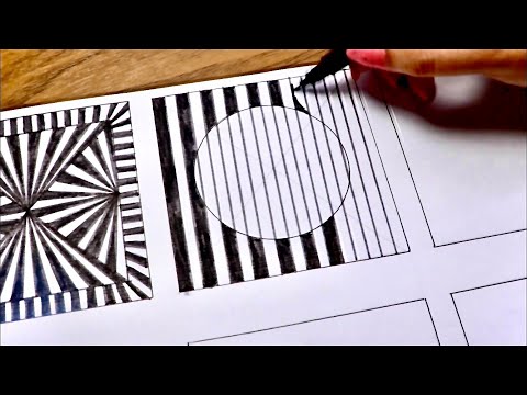 6 Easy and quick Optical illusion drawings/patterns/tricks/abstract drawings |