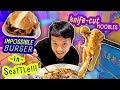 Trying IMPOSSIBLE BURGER & BEST Knife Cut NOODLES!