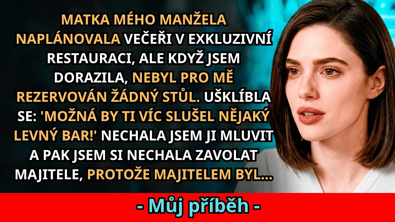 Moje tchyně si zarezervovala stůl v nejdražší restauraci ve městě, šest týdnů předem, a všem řekla, že slavíme povýšení mého manžela. Dorazila jsem, hosteska řekla, že pod mým jménem žádná...
