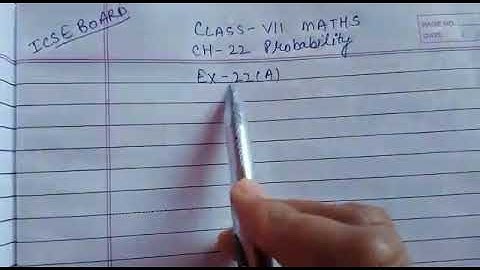 Q1,2 of Ex-22A ch-22 Probability class VII Maths ICSE board by love with mathematics