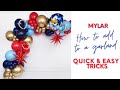 Add mylar to a balloon garland tutorial