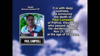 Paul Campsell  ~ Short Obituary