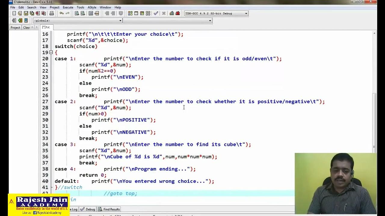 C, C++ Programming Menudriven program. YouTube
