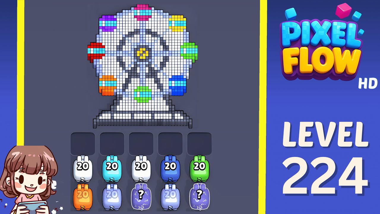 Pixel Flow Level 224 Solution Walkthrough - YouTube