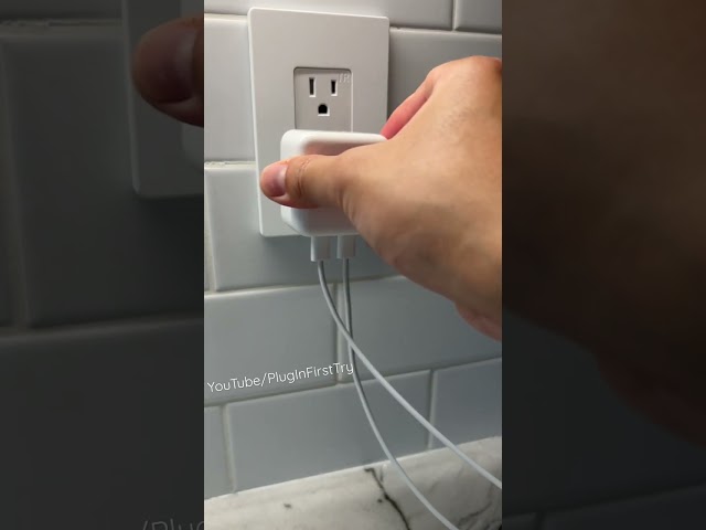 Apple 35W Dual USB-C Power Adaptor to Wall Outlet Plug In First Try #shorts #satisfying #asmr