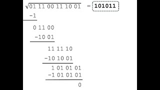Square Root Of A Binary Numeral