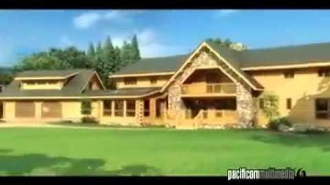 3D Architectural Log Home House Animation