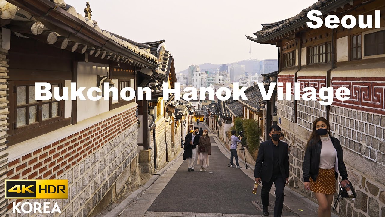 Bukchon Hanok Village - Walking in Bukchon Hanok Village on a weekday afternoon | Seoul-4K HDR Korea
