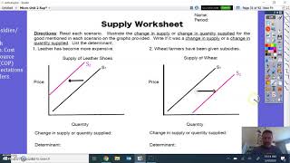 Tengowski Remote Learning 5/4 II-31: Shifting Supply Practice Worksheets