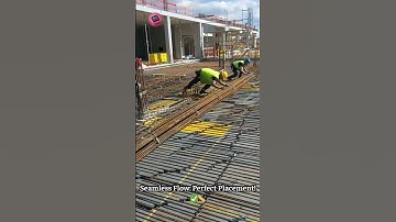 Rebar Rolling Master: Watch Them Unroll Steel Mesh Like A Carpet! #ConstructionSkills  🏗️💪