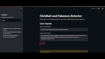 Clickbait and Fake News detector Demo
