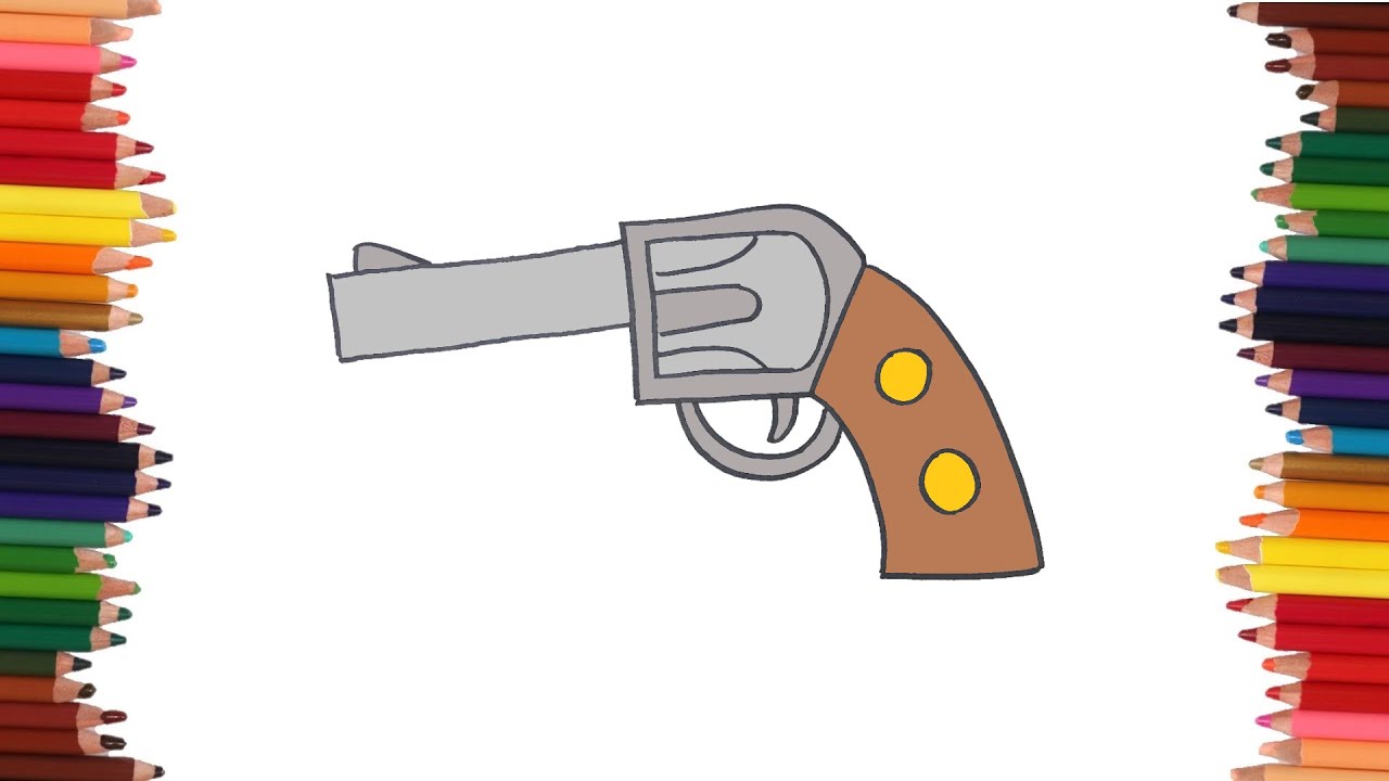 como dibujar una pistola facil | Dibujos faciles - YouTube
