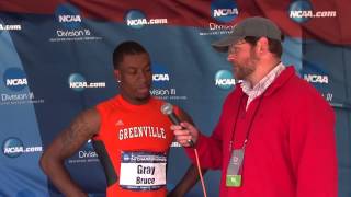 2015 DIII NCAA Men's 100m Champion Bruce Gray from Greenville