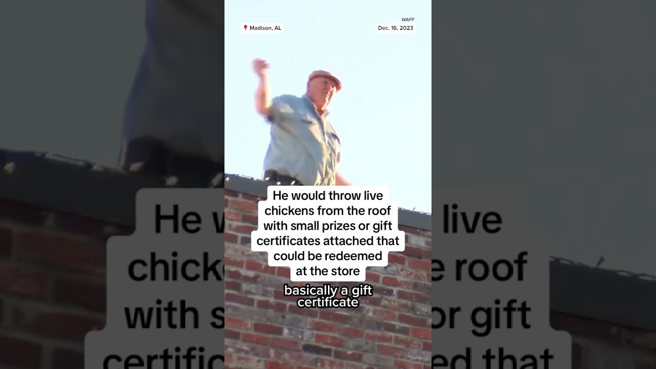 Tossing rubber chickens off a roof is a Christmas tradition in this Alabama town