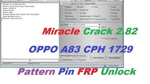 oppo A83Cph 1729 Pattern Unlock MIRACLE Crack