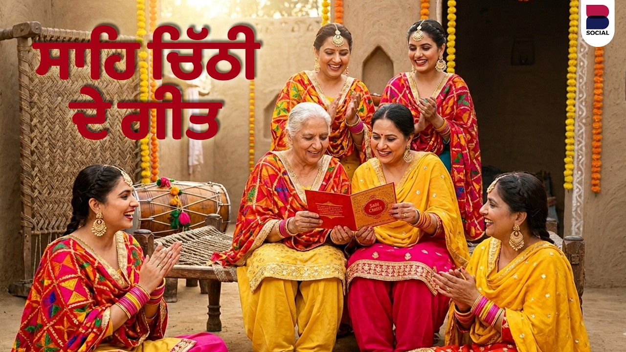 Traditional Punjabi Wedding Songs: Sahi Chitti De Geet | ਸਾਹਿ ਚਿੱਠੀ ਦੇ ਗੀਤ | B Social