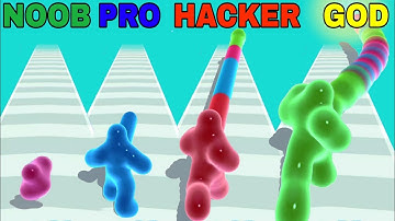 NOOB VS PRO VS HACKER VS GOD in Blob Stack 3D