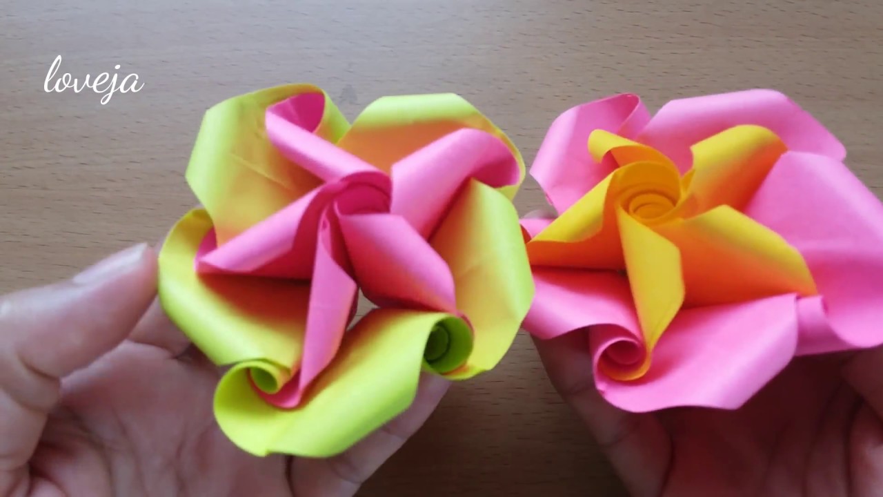DIY How to Make Easy Origami Flower From postit note YouTube