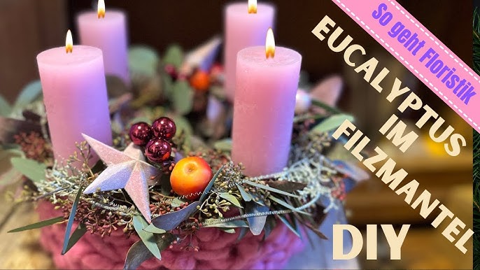 DIY-Weihnachtsdeko: edler Adventskranz mit Eukalyptus in Rosétönen [How to]  Deko Kitchen - YouTube