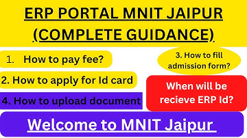 How to use MNIT  ERP Portal /  Physical reporting process MNIT Jaipur /
