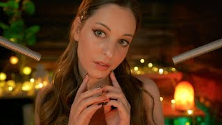 ASMR3H GENTLE TONGUE CLICKING W DEEP BREATHING/BLOWING EAR TO EARWITH FIREPLACE (NO TALKING)