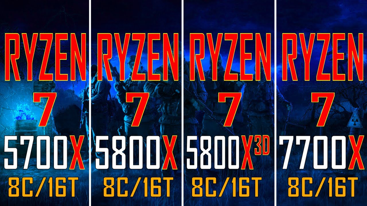 RYZEN 7 5700X vs RYZEN 7 5800X vs RYZEN 7 5800X3D vs RYZEN 7 7700X // PC GAMES BENCHMARK TEST //