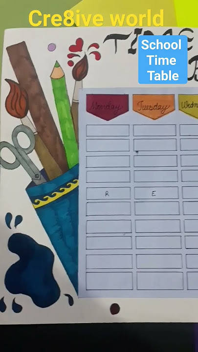 School Time table #viral #school #timetable #timetablekaisebanye #diy #shorts #art #artwork #easy