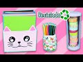 3 ORGANIZADORES de ESCRITORIO con RECICLADO / FÁCILES y KAWAII - Ingenio KD