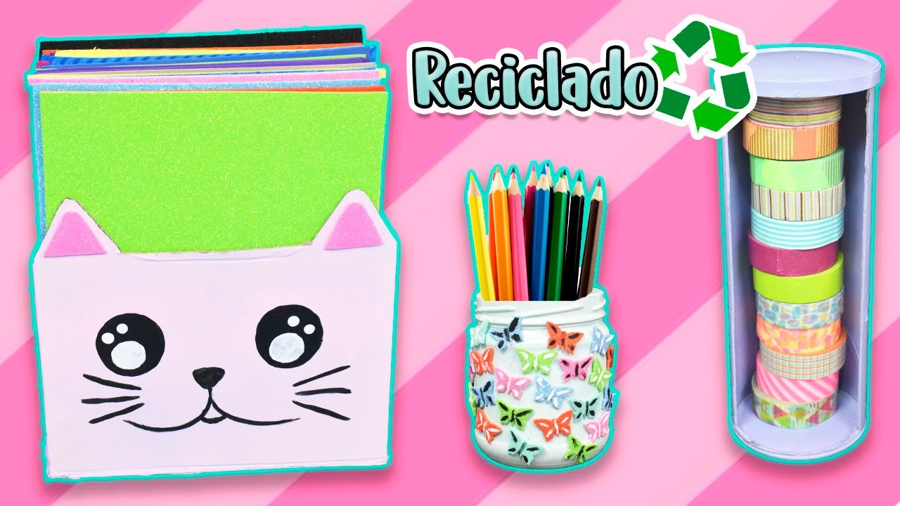 Accesorios de escritorio reciclados y colgantes – Guía De Manualidades