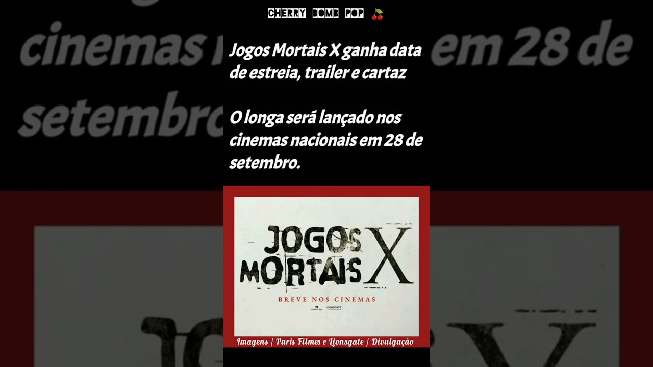 Confira o logotipo NACIONAL e a data de estreia de 'Jogos Mortais X' -  CinePOP