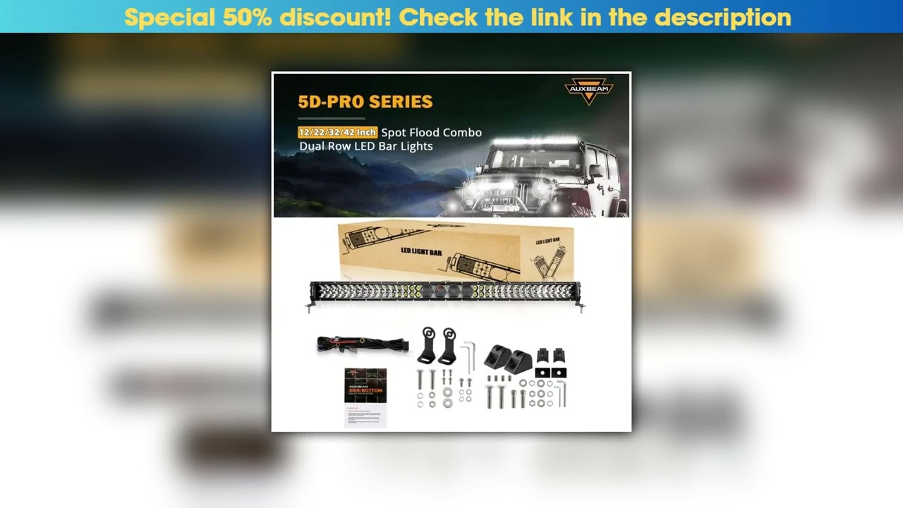 Editor’s Choice Auxbeam 12/22/32/42 Inch Dual Row LED Light Bar with Harness kit for Truck Pickup O