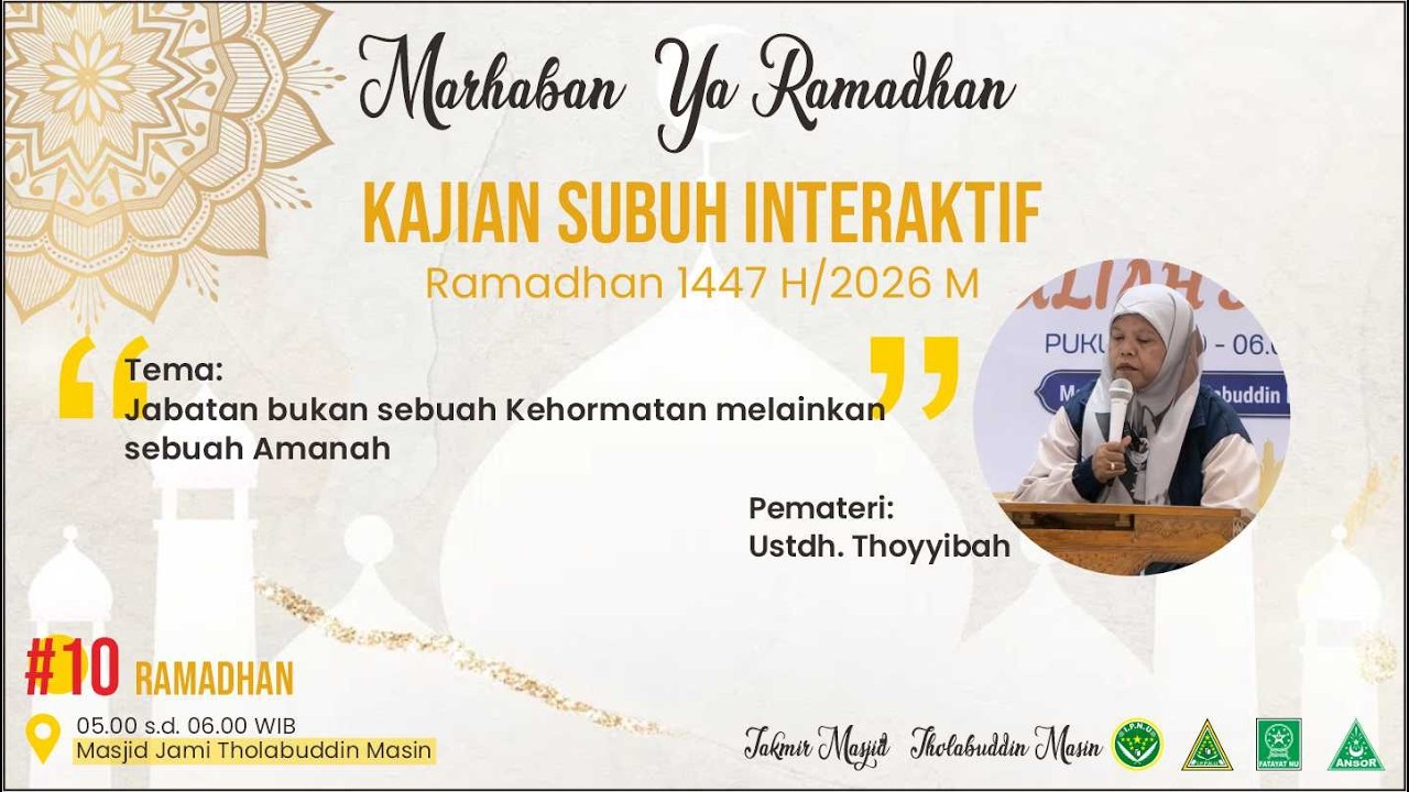 LIVE KULIAH SUBUH MASJID JAMI THOLABUDDIN MASIN #10
