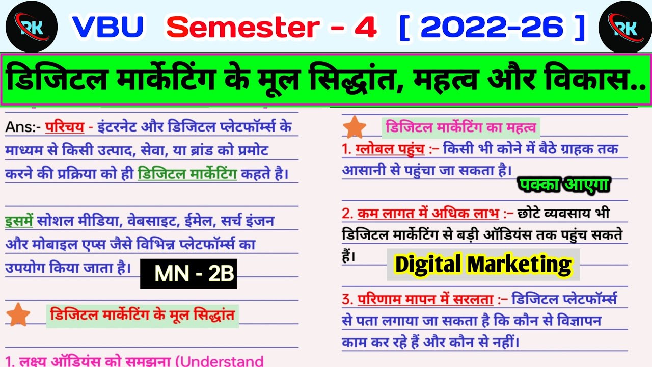 डिजिटल मार्केटिंग के मूल सिद्धांत। digital marketing ke mul sidhhant mahatva or vikas ka varnan Kare