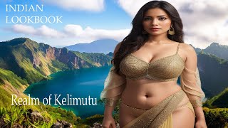 4K AI ART Indian Lookbook Plus Size Goddess Model Video - Realm of Kelimutu