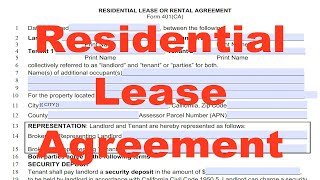 Residential Lease Agreement Tutorial