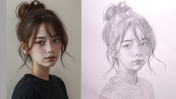 Real-Time Pencil Portrait Drawing Tutorial | Step-by-Step Graphite Sketch of a Face
