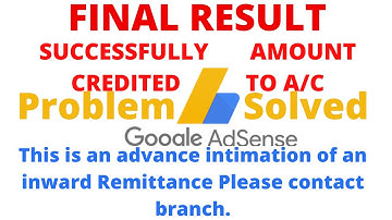 This is an advance intimation of an inward Remittance.Please contact bank with Relevant Documents.