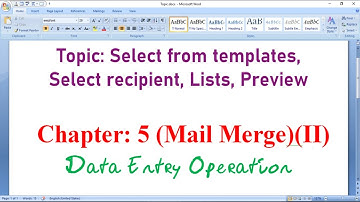 Mail Merge | Part 2 | Data Entry Operation | Chapter 5 | Computer Basic  | 10th & 12th NIOS | S2 |
