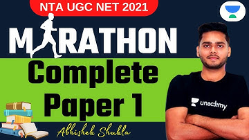 NTA UGC NET 2021 | Complete Paper-1 by Abhishek Shukla | Marathon Class